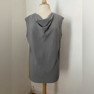MM Lafleur Gray Cowel Neck Sleeveless Chic Blouse Size +1